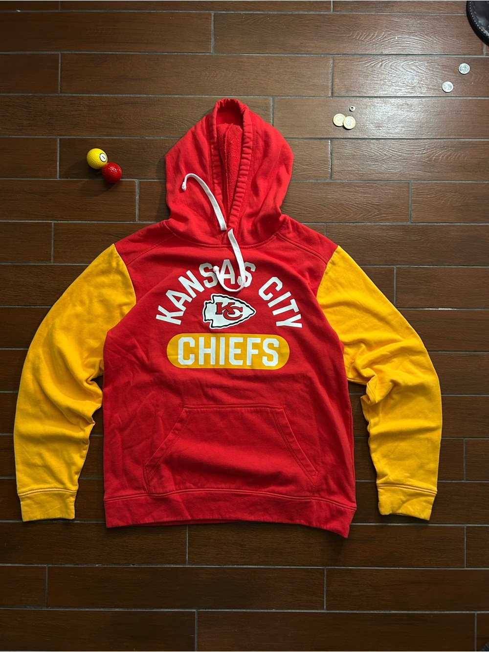 Fanatics Red Pullover Hoodie with White Accents